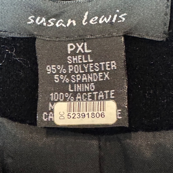 Susan Lewis Black Velvet Jacket Blazer, Ladies Size PXL - Picture 4 of 7